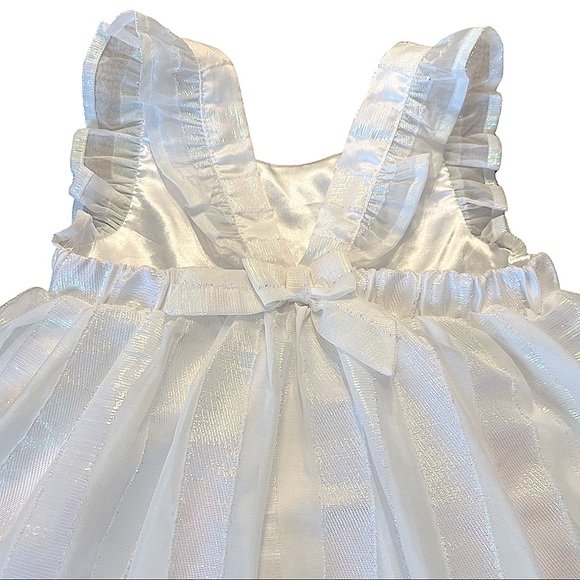 3 FOR $30 - Cat and Jack White Iridescent Striped Dress - VGUC - Picture 4 of 8